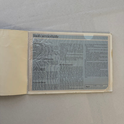 1988 Saab 900 Owners Manual Book Pouch Sedan Convertible Vintage Car SWEDISH