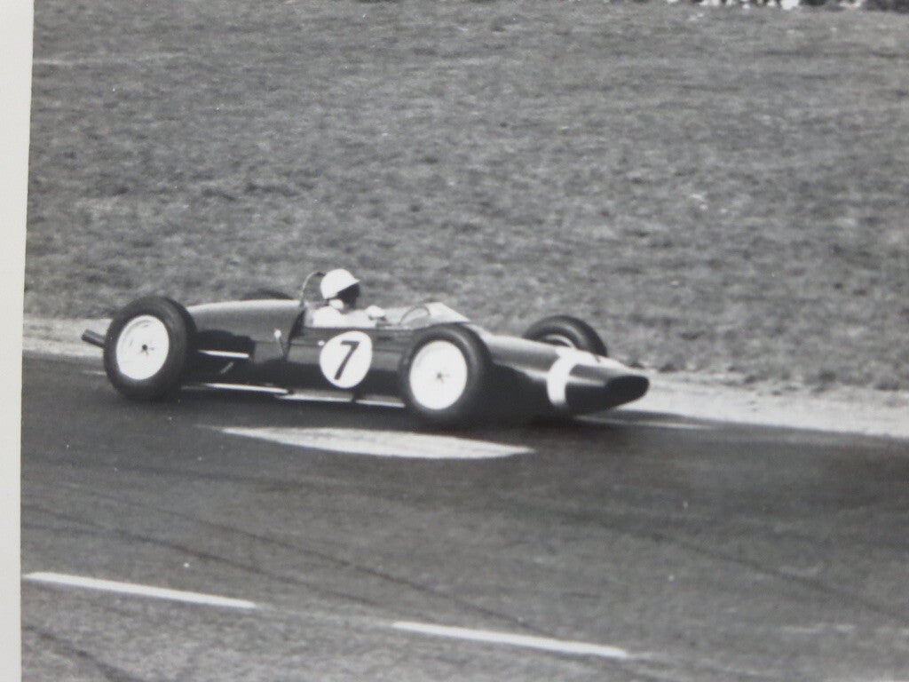 Vintage 1960s Grand Prix Racing Photo Photograph Stirling Moss Jack Brabham 