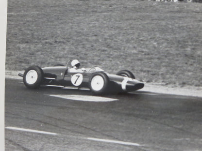 Vintage 1960s Grand Prix Racing Photo Photograph Stirling Moss Jack Brabham 