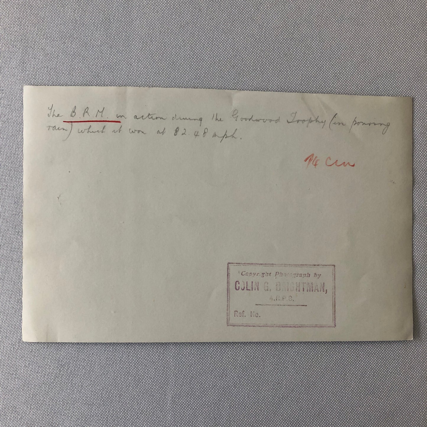 Vintage Racing Photo Photograph BRM Car at Goodwood Trophy Race