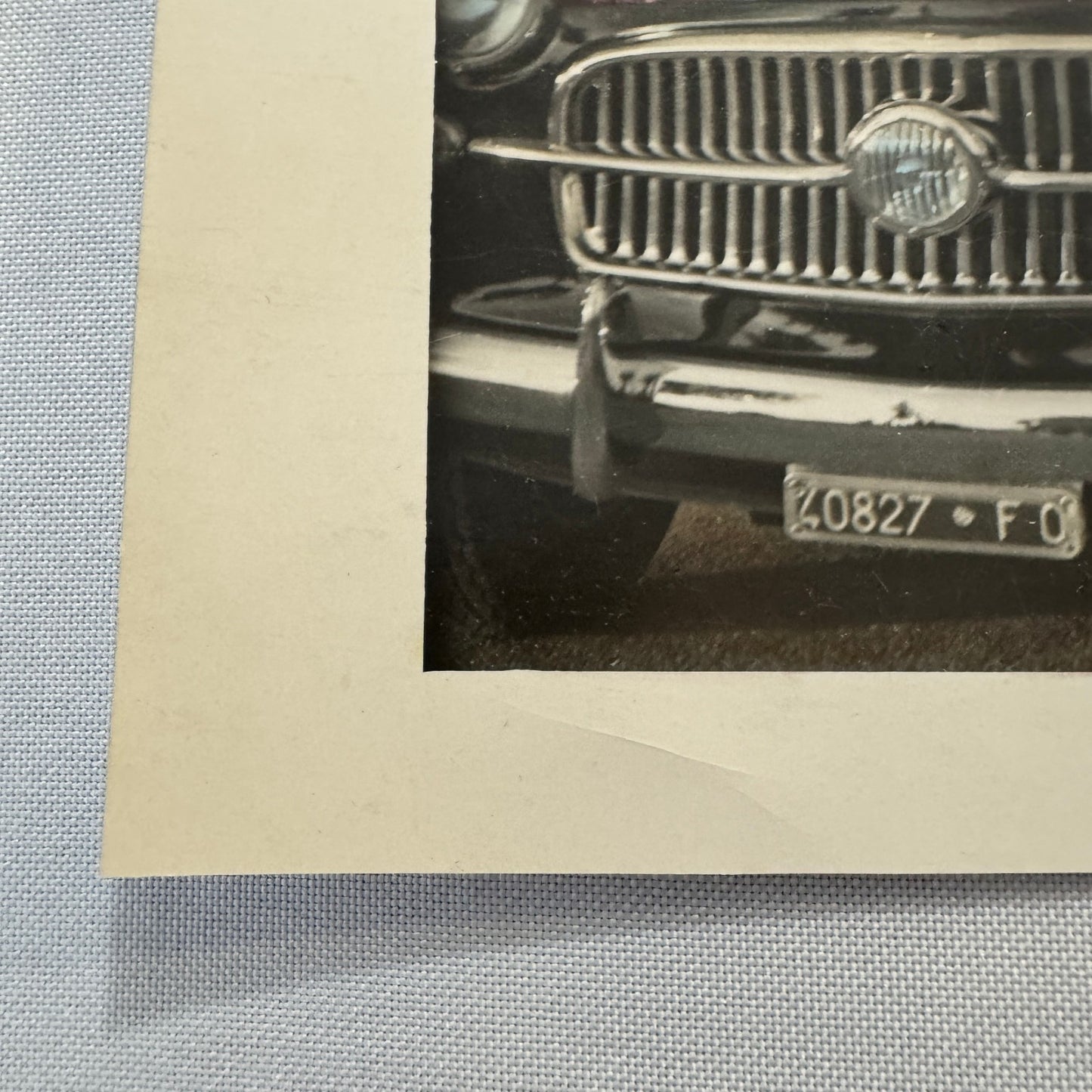 Vintage Photo Print Man with Automobile Car European
