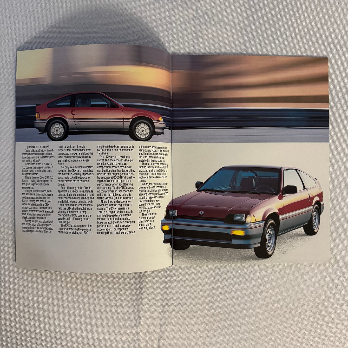 1984 Honda Civic Sales Brochure Catalog CRX Hatchback 1500 Sedan Wagon Vintage