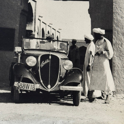 Vintage Fiat 508 Spider in Morocco 1934 Photo Photograph Print with Caption