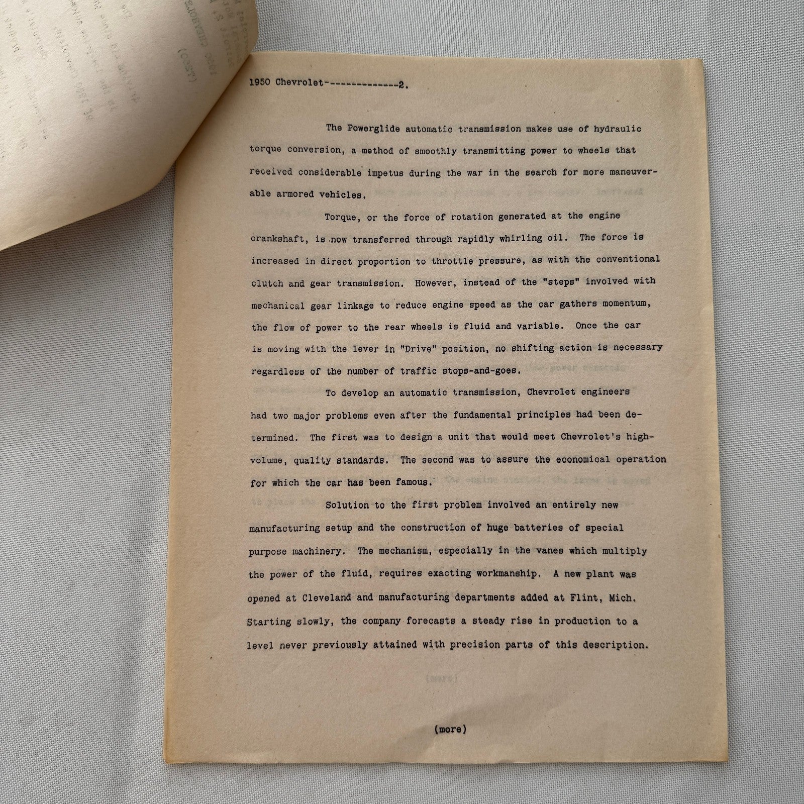 1951 Chevrolet Car General Motors Factory Press Release Document Letter Lot of 2