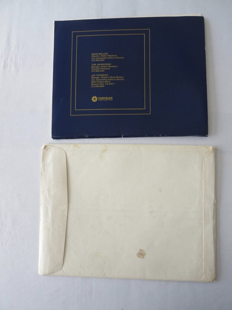 1982 Chrysler Plymouth Press Kit Convertible Town & Country Champ 