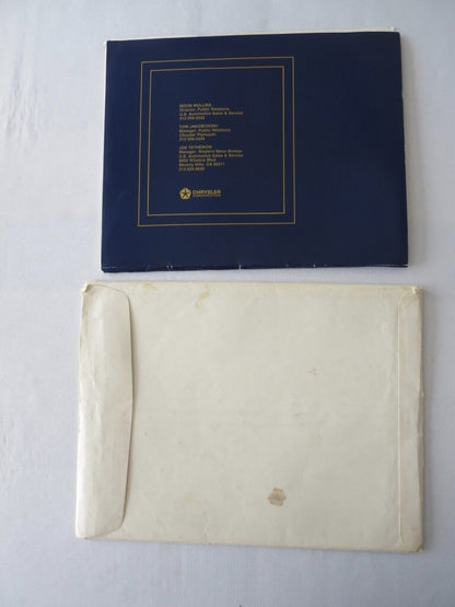 1982 Chrysler Plymouth Press Kit Convertible Town & Country Champ 