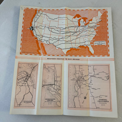 Vintage San Francisco Oakland Bay Bridge Map Brochure