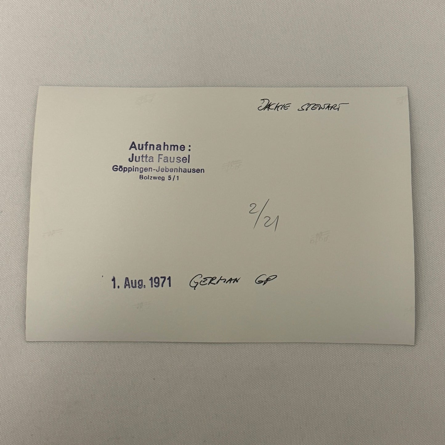 Vintage Racing Photo 1971 German Grand Prix Race Jackie Stewart Motorsport