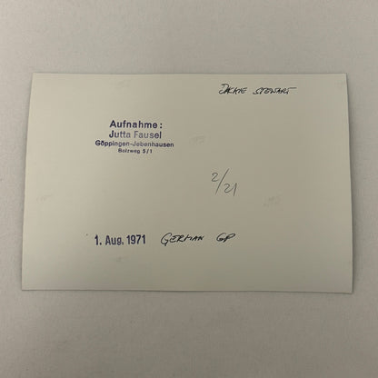 Vintage Racing Photo 1971 German Grand Prix Race Jackie Stewart Motorsport