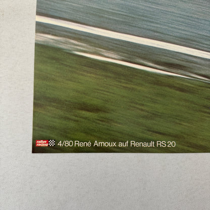 Vintage Renault ELF Racing Car Poster Rene Arnoux Renault RS 20