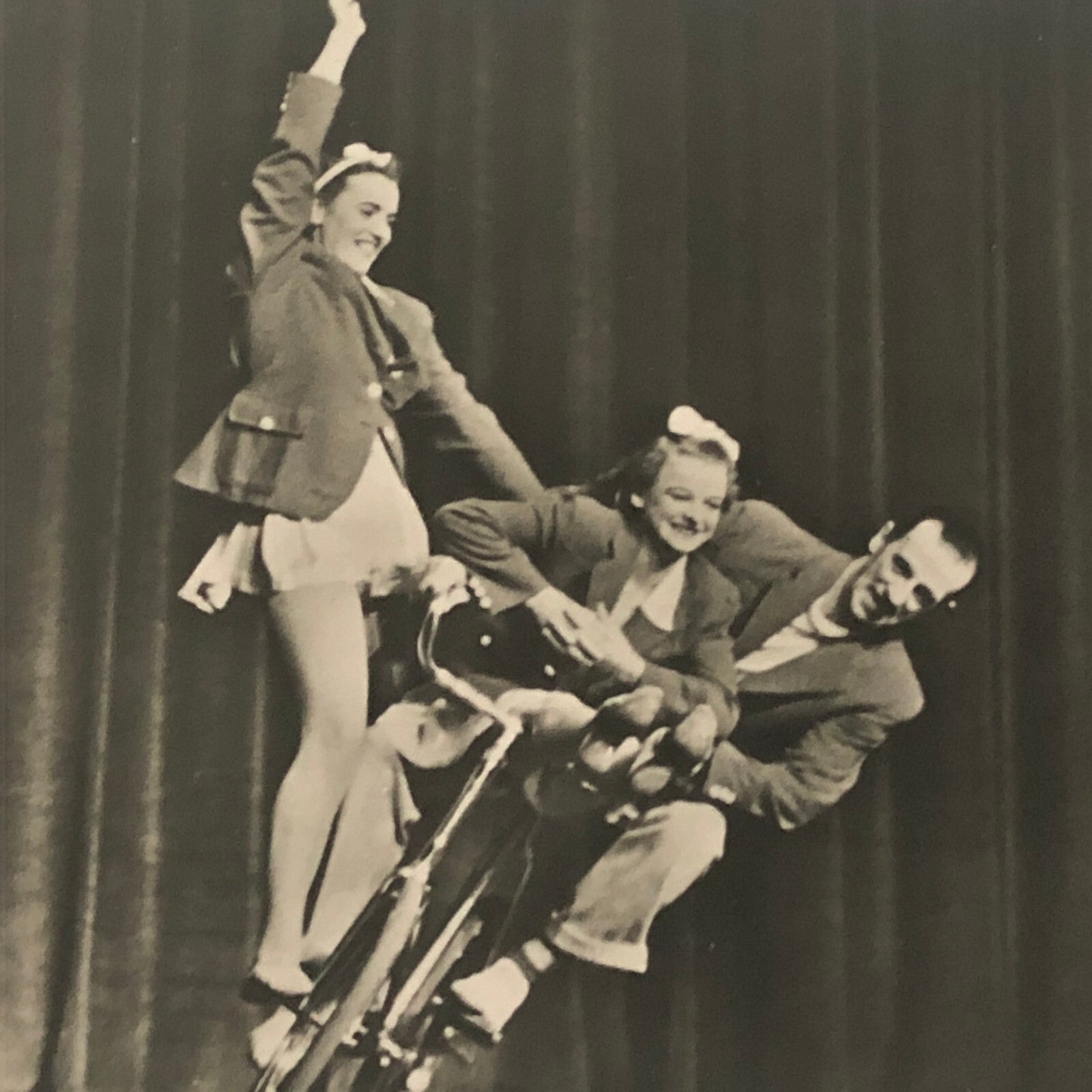 Circus Bicycle Balancing Acrobatic Act Stunt Three Saytons Photo Photograph