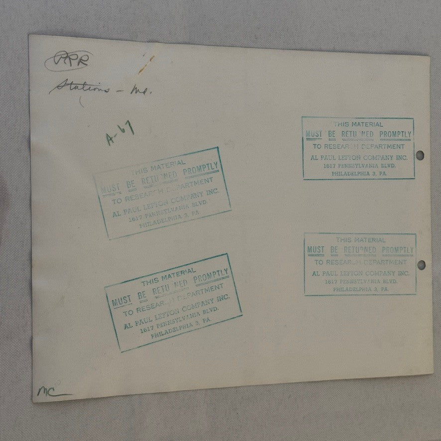 Vintage Pennsylvania Railroad Photo Contact Sheet Photograph Al Paul Lefton