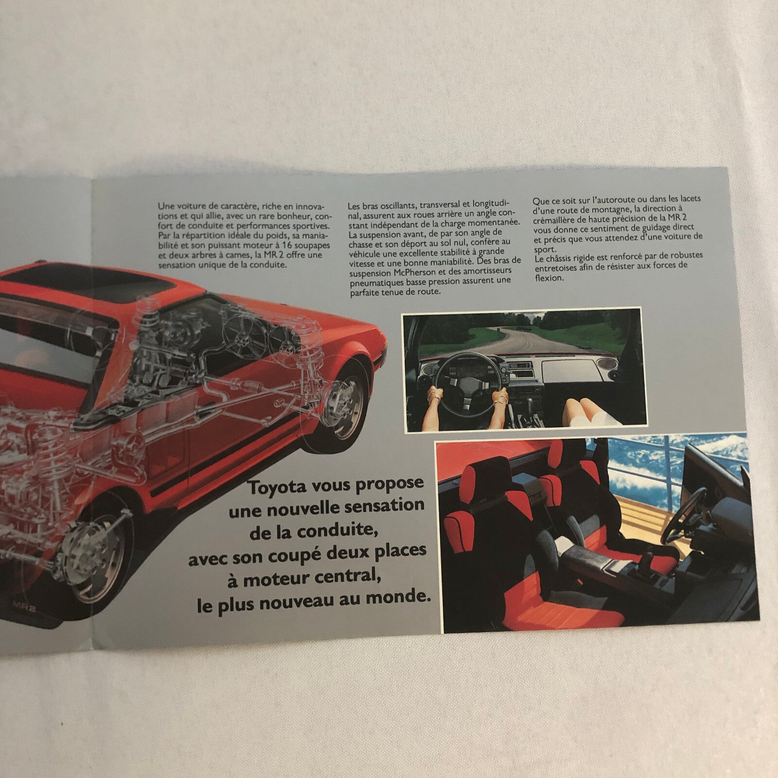 Vintage Toyota MR2 Car Sales Brochure Catalog Advertising German and French Text