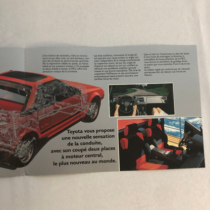 Vintage Toyota MR2 Car Sales Brochure Catalog Advertising German and French Text