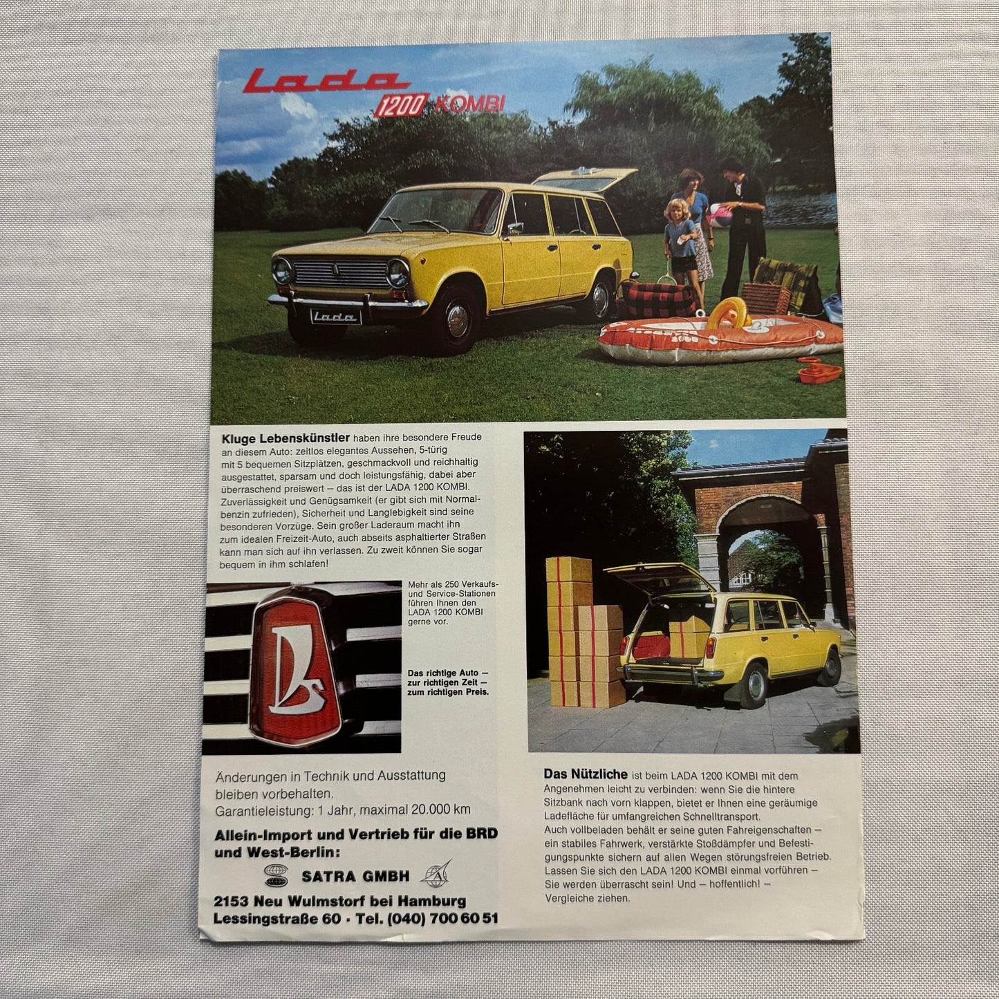 Lada 1200 Kombi Wagon Car Sales Brochure Catalog Advertising German Text Vintage