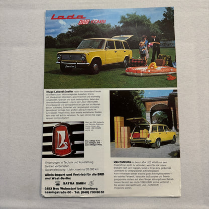 Lada 1200 Kombi Wagon Car Sales Brochure Catalog Advertising German Text Vintage