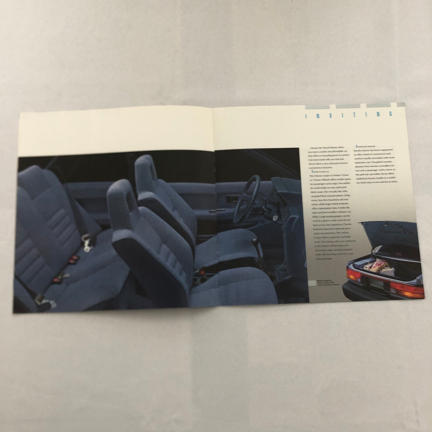 1989 Toyota Tercel Car Sales Brochure Catalog Advertising Vintage Coupe Hatch