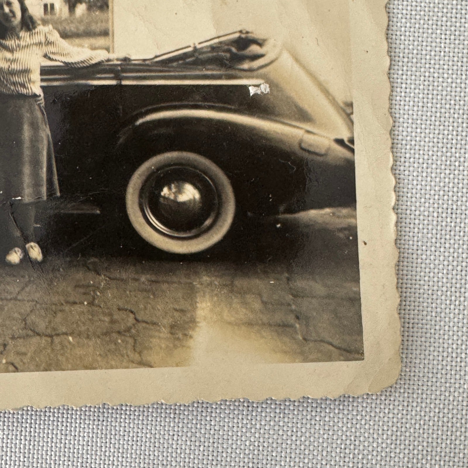 Vintage Photograph Photo Print Women with Car Automobile