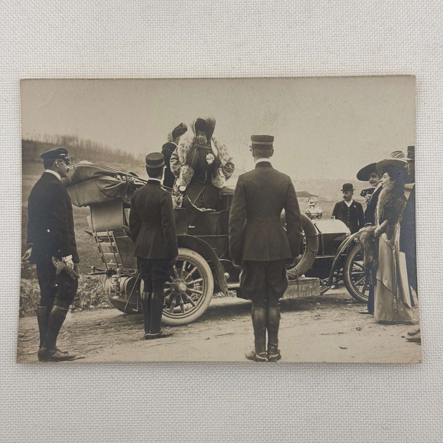 Antique Car Automobile Women Italian Real Photo Postcard RPPC Photograph