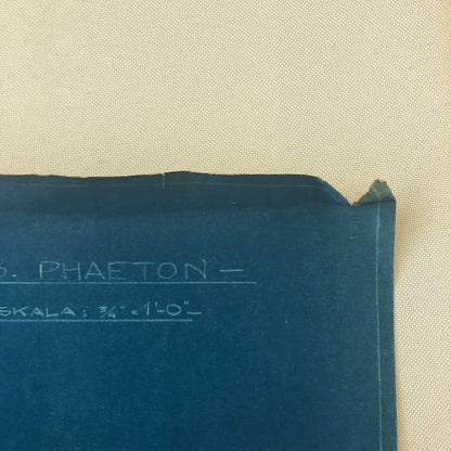 1930 Coachbuilder Car Design Blueprint Rendering Blue Print Phaeton Body Style 