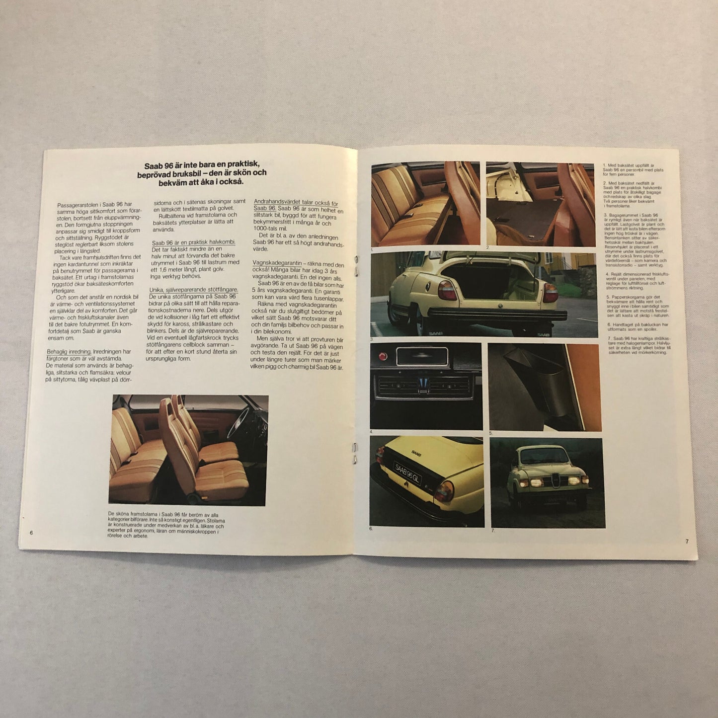 1979 Saab 96 GL Sales Brochure Catalog Advertising Vintage SWEDISH TEXT