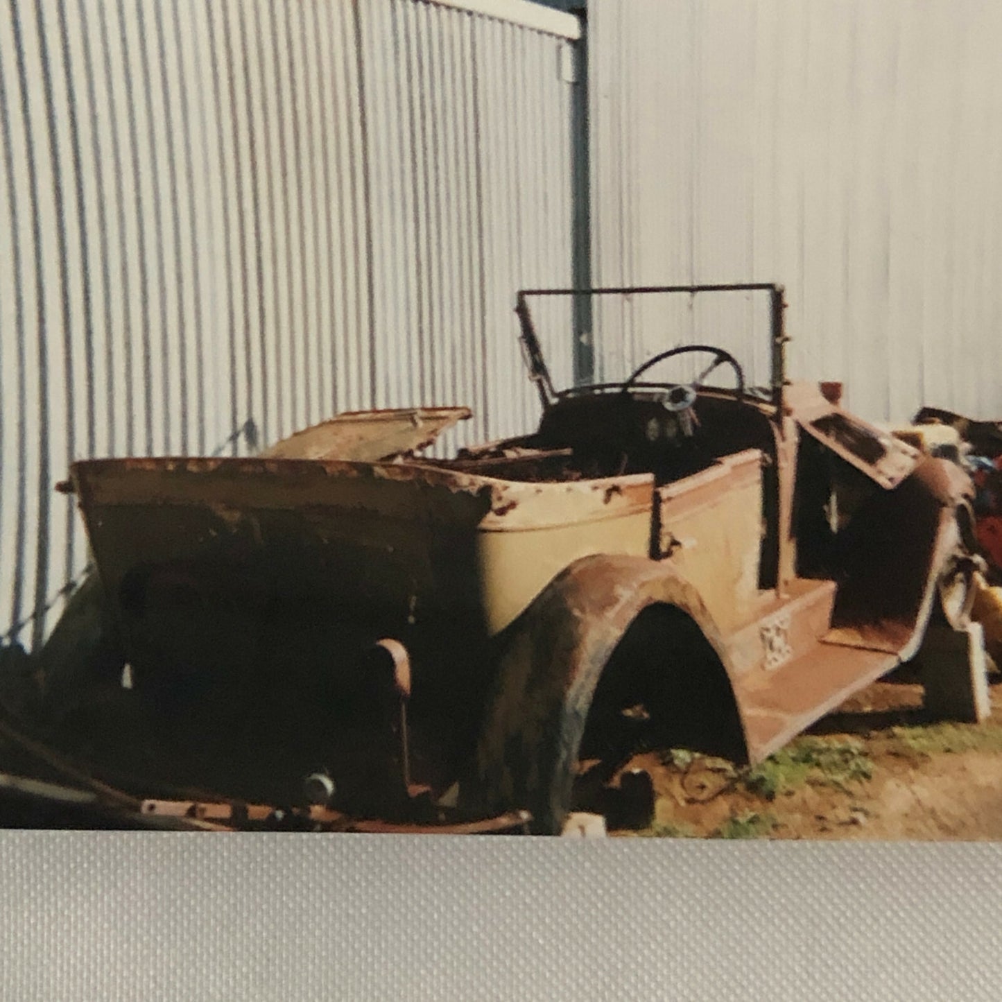 Vintage Chevrolet Car Junk Yard Photo Photograph Print Lot of 2 - 1927 and 1928