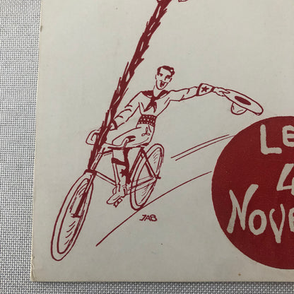 Circus Acrobat Bicycle Act Les 4 Novello Postcard Post Card Vintage
