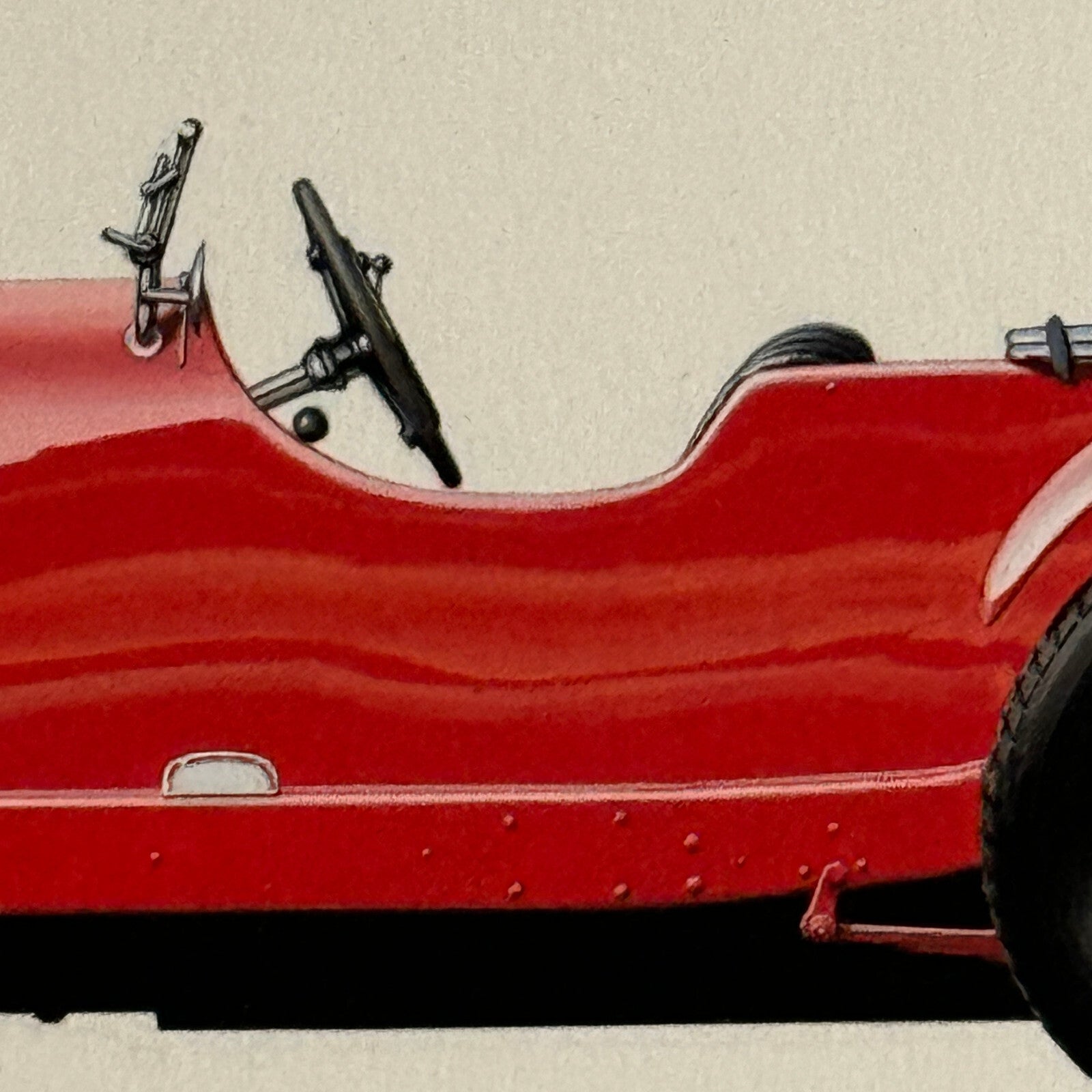 1928 Mercedes Benz SS Sport Versitzer Car Illustration Hand Drawn Art Vintage