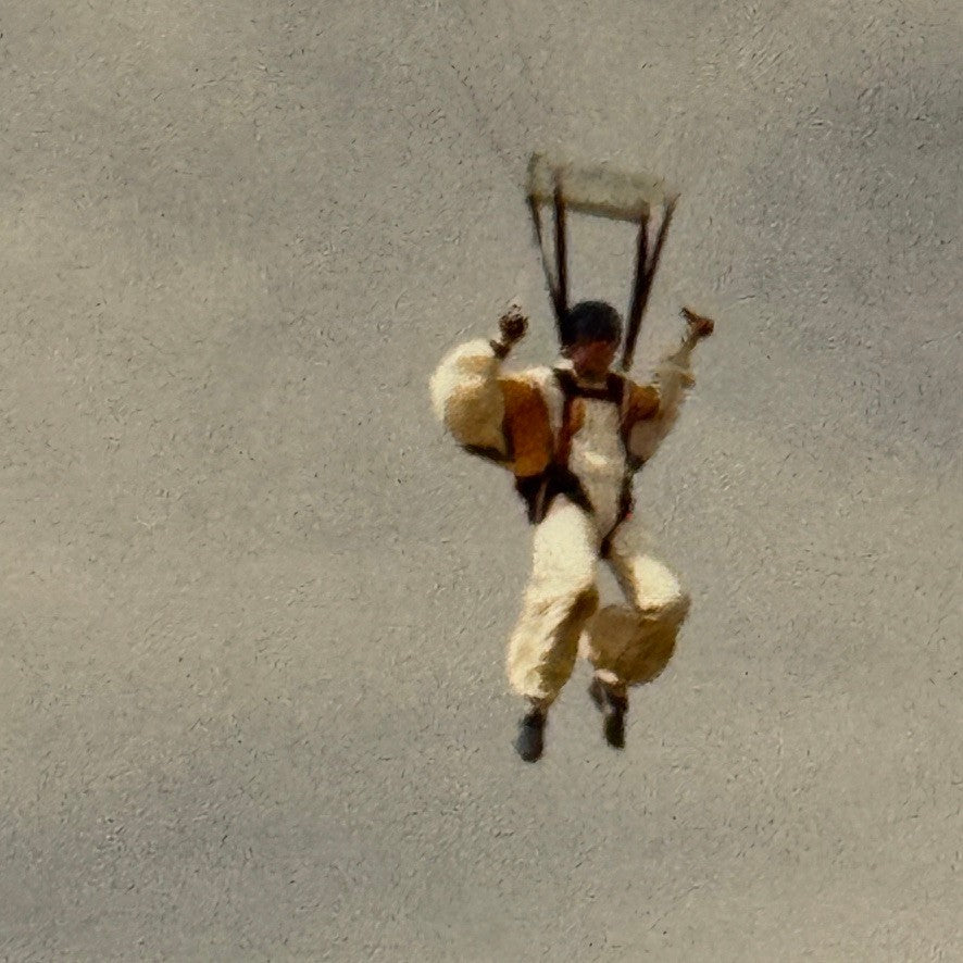 Vintage Skydiving Parachute Photo Large Format Aviation Photograph 1970s-80s