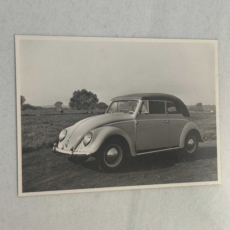 Vintage Volkswagen Beetle Convertible Car Photo Photograph Print VW