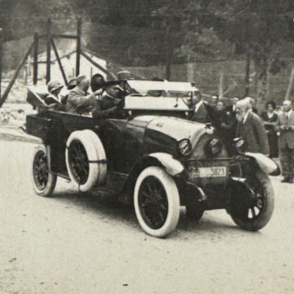 Vintage Real Photo Postcard Post Card RPPC People with Early Car Automobile