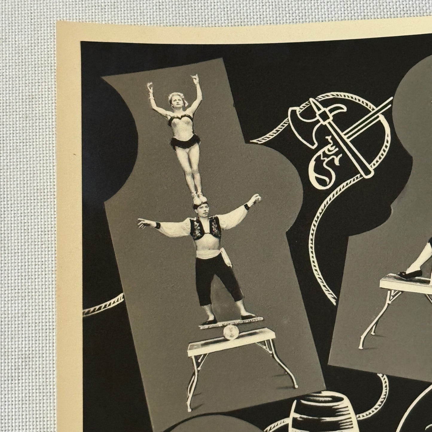 Vintage Circus Acrobat Balancing Act Photo Photograph Les Reols