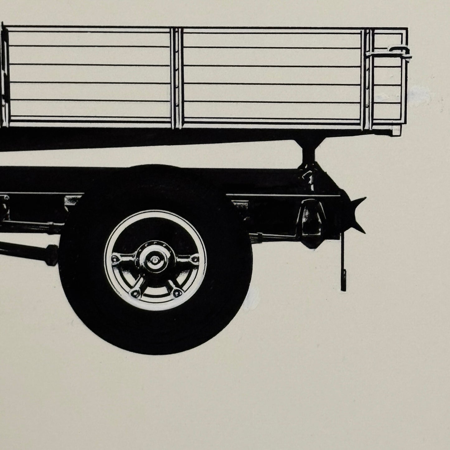 Commercial Truck Illustration Art Drawing Hand Drawn Robert Preis Vintage