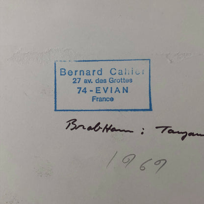 Vintage Racing Photo Photograph Jack Brabham Bernard CAHIER 1969