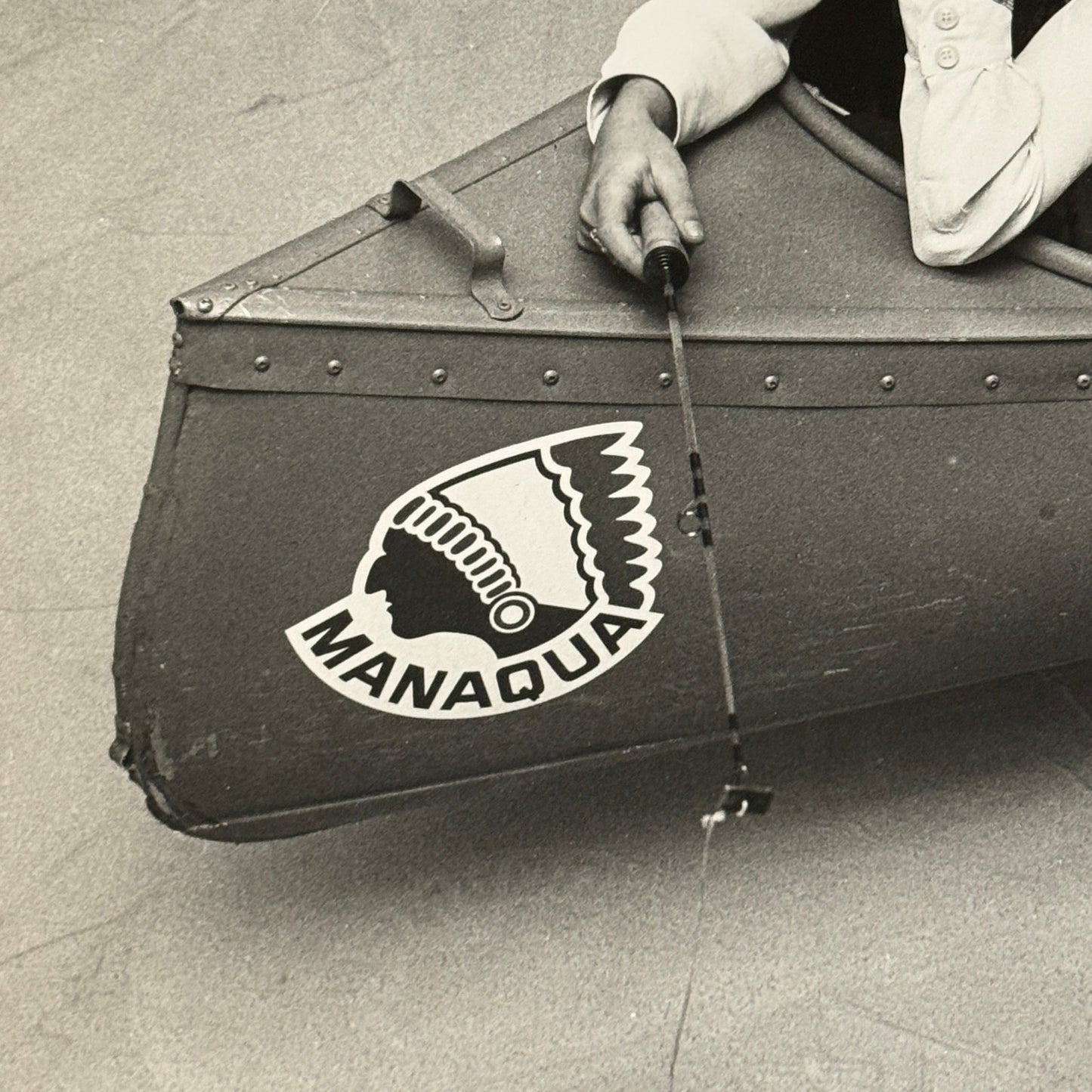 Vintage Manaqua Canoe Boat Advertising Photo with Model
