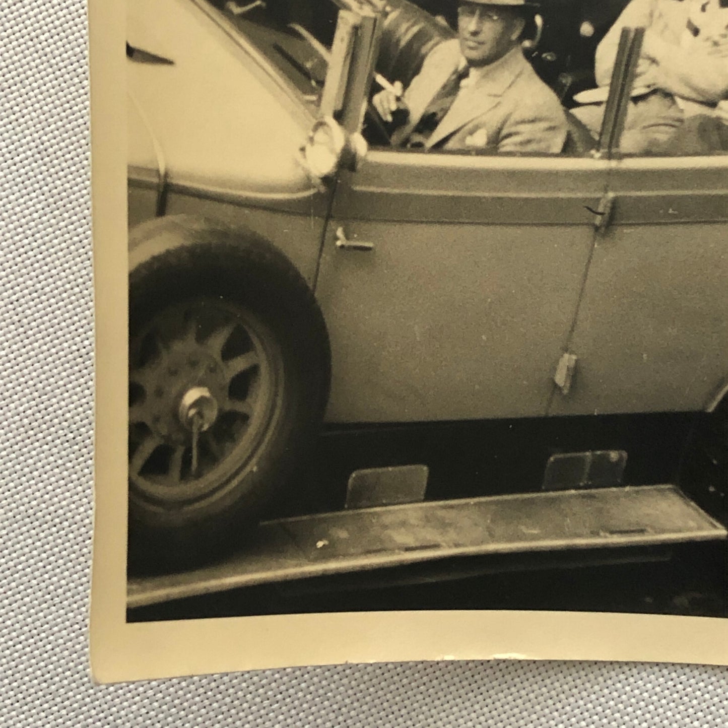 Vintage Photo Photograph Snapshot Men in Early Car Automobile + AL22SM2