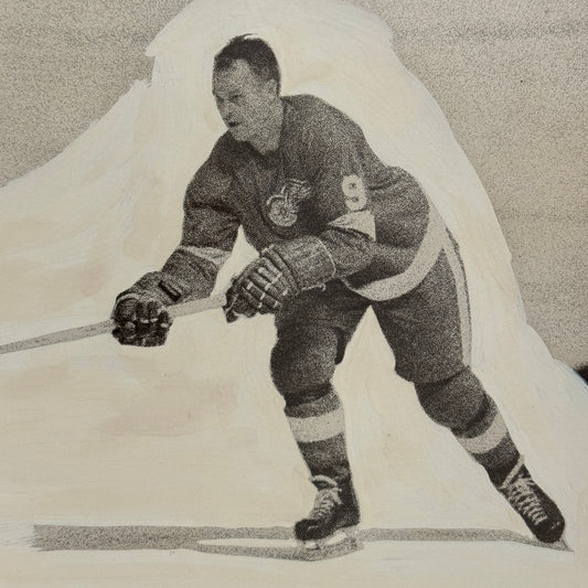 Vintage Hockey Photo Gordie Howe Detroit Red Wings Player Photograph