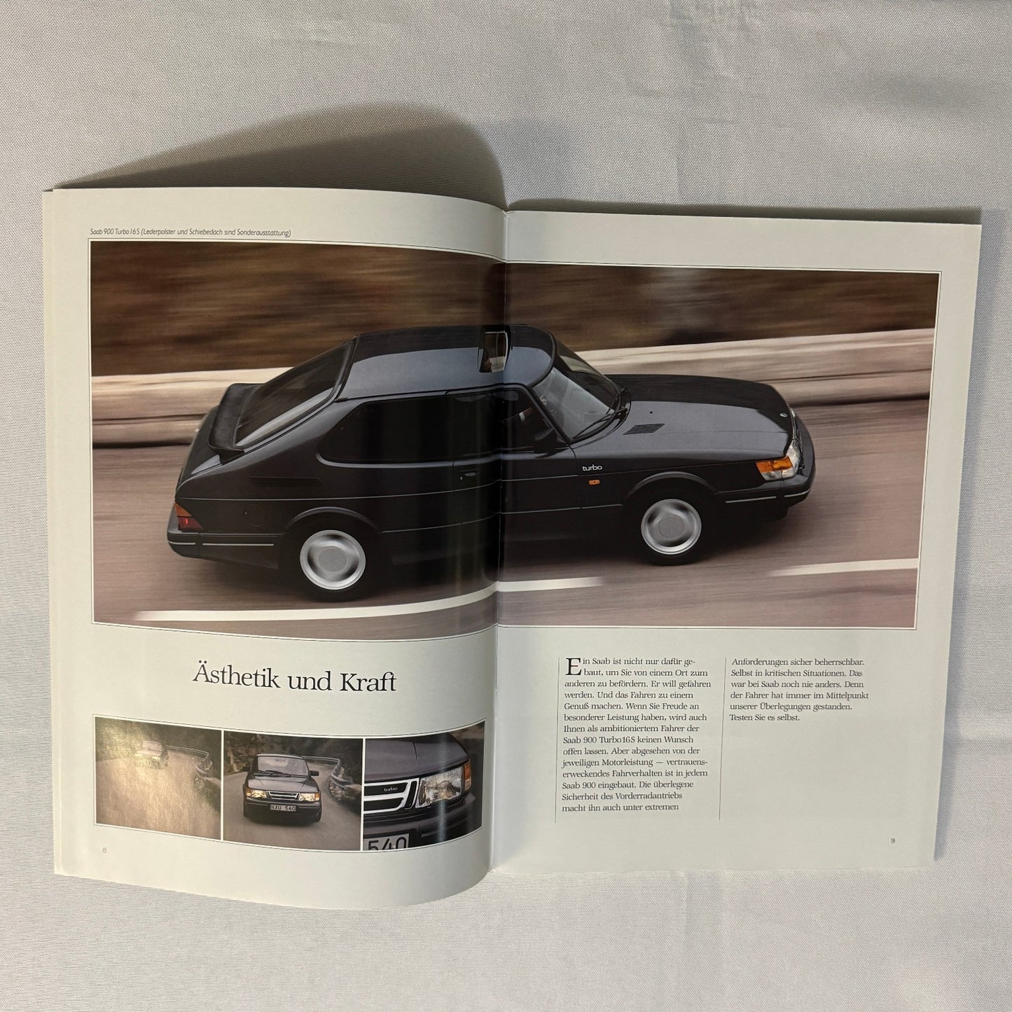 Vintage Saab 900 Car Sales Brochure Catalog 900 Cabriolet 900 Turbo 16S GERMAN