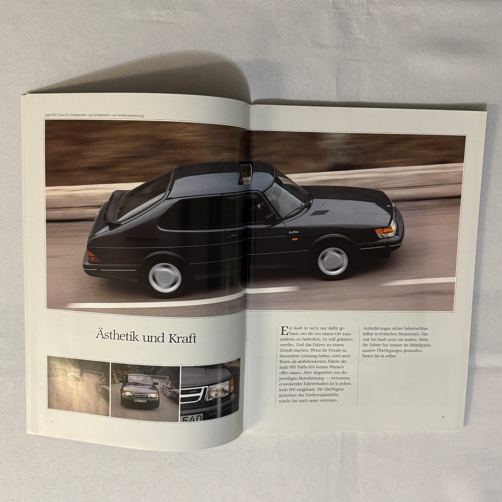 Vintage Saab 900 Car Sales Brochure Catalog 900 Cabriolet 900 Turbo 16S GERMAN