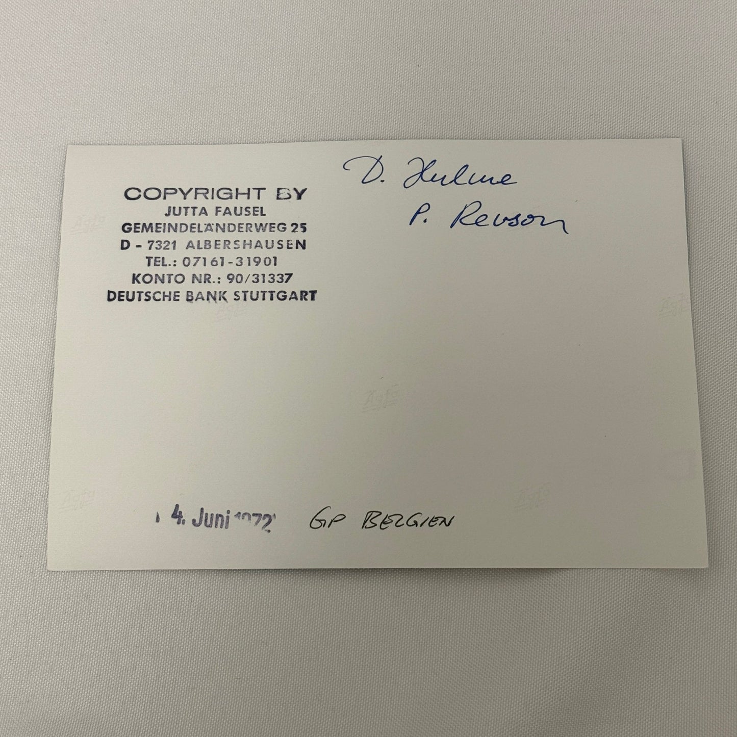 Vintage Racing Photo Peter Revson Denis Hulme 1972 Belgian Grand Prix Motorsport