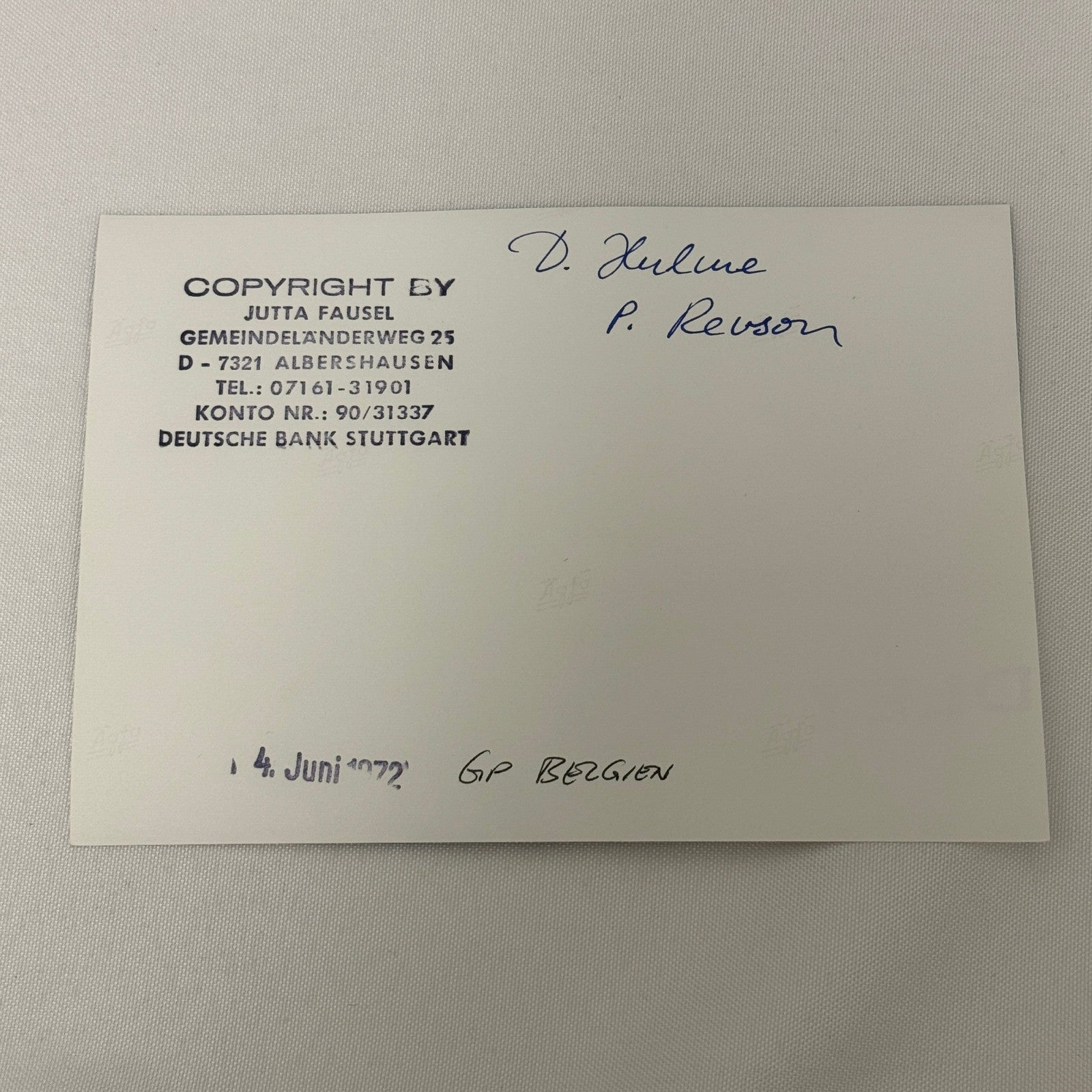 Vintage Racing Photo Peter Revson Denis Hulme 1972 Belgian Grand Prix Motorsport