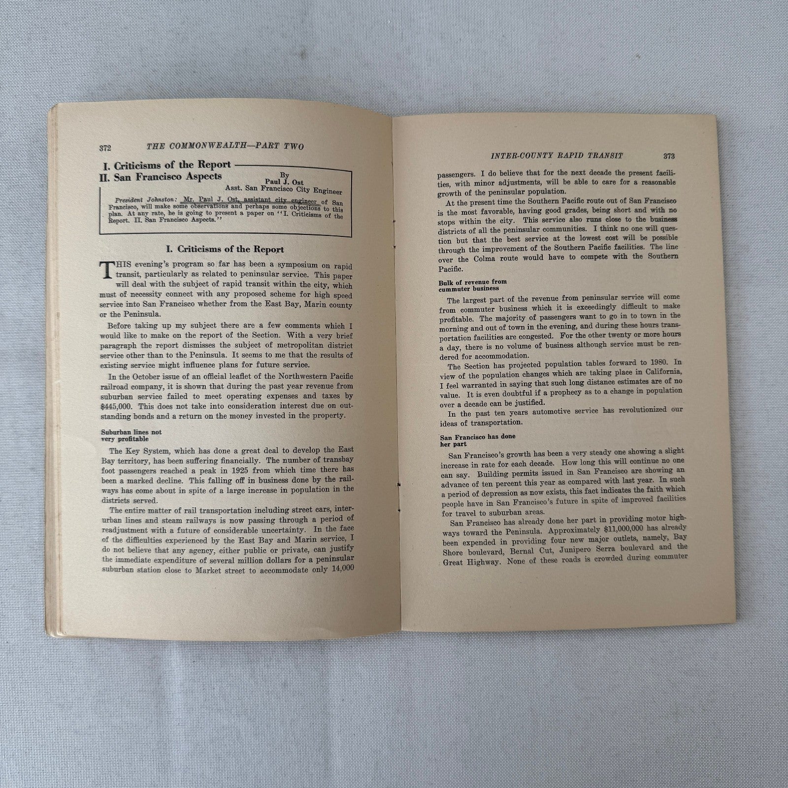 Commonwealth Club of California The Commonwealth Journal Railway Highway 1931
