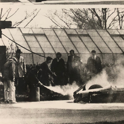 Vintage 1964 Racing Photo Jack Brabham Win and Jim Clark Crash Associated Press