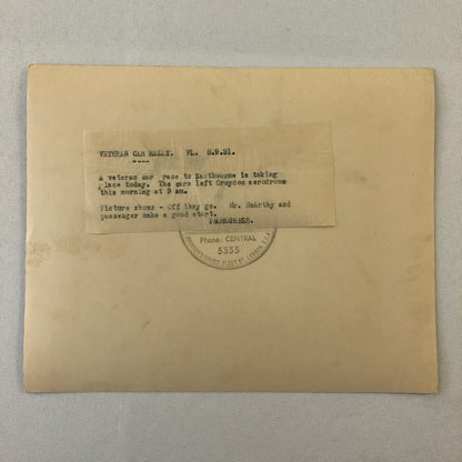 1931 Veteran Car Rally Press Photo Photograph Print Croydon Aerodome UK 