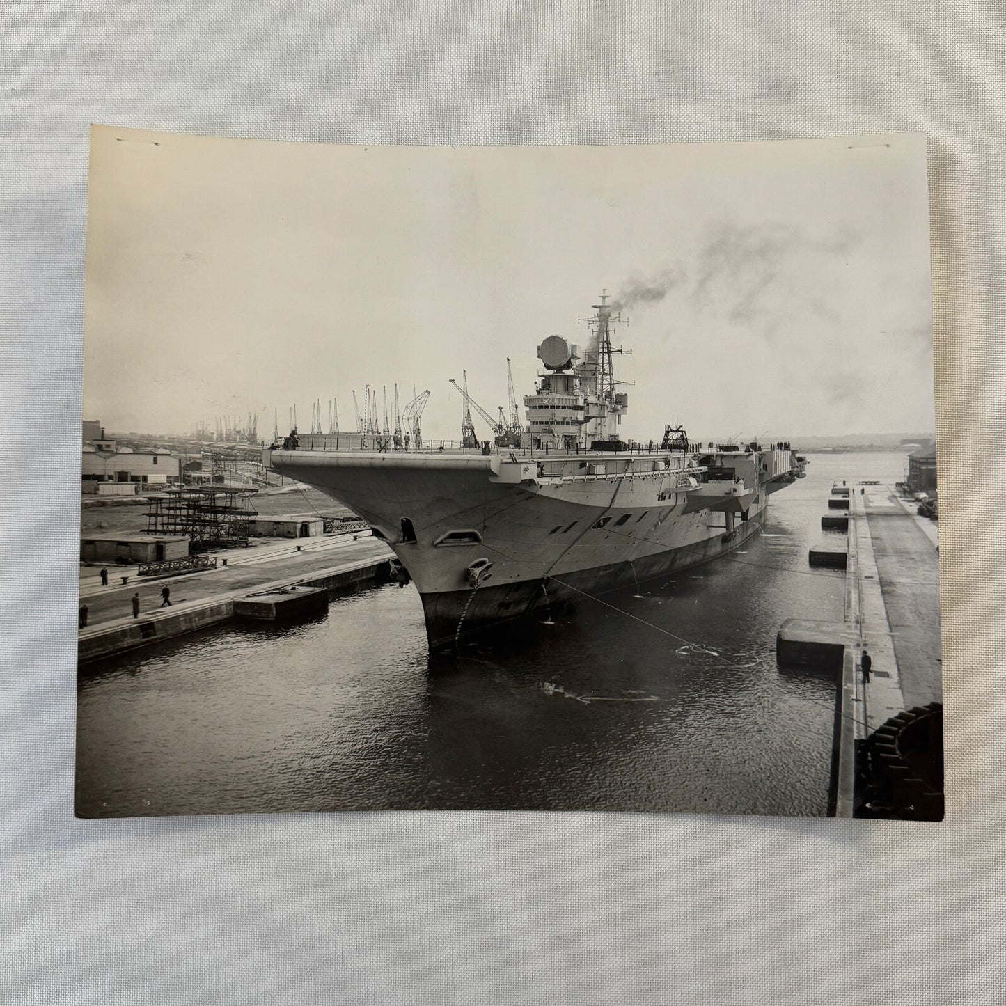 British Navy Aircraft Carrier Ship Boat Vintage Press Photo HMS Hermes 1959