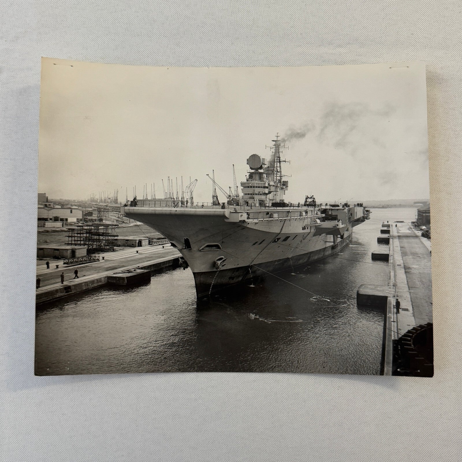 British Navy Aircraft Carrier Ship Boat Vintage Press Photo HMS Hermes 1959