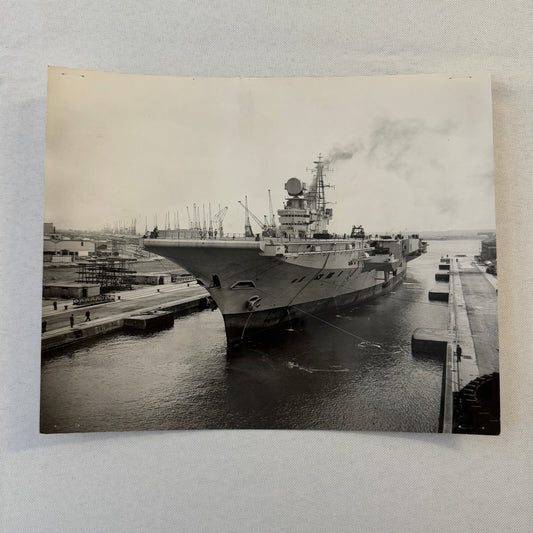 British Navy Aircraft Carrier Ship Boat Vintage Press Photo HMS Hermes 1959
