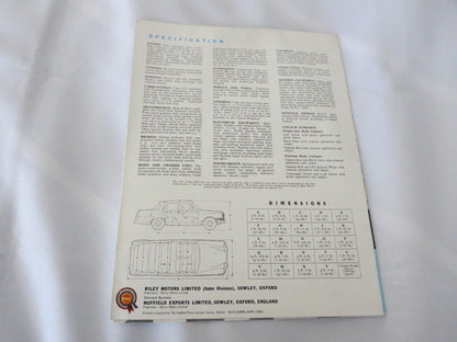 1959 1960 Riley 4 / Sixty Eight Sales Brochure Catalog Advertising 4/Sixty Eight