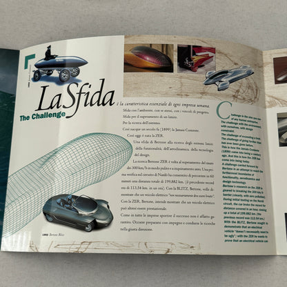 Bertone Concept Car Zero Emission Record Land Speed Car Sales Brochure Catalog