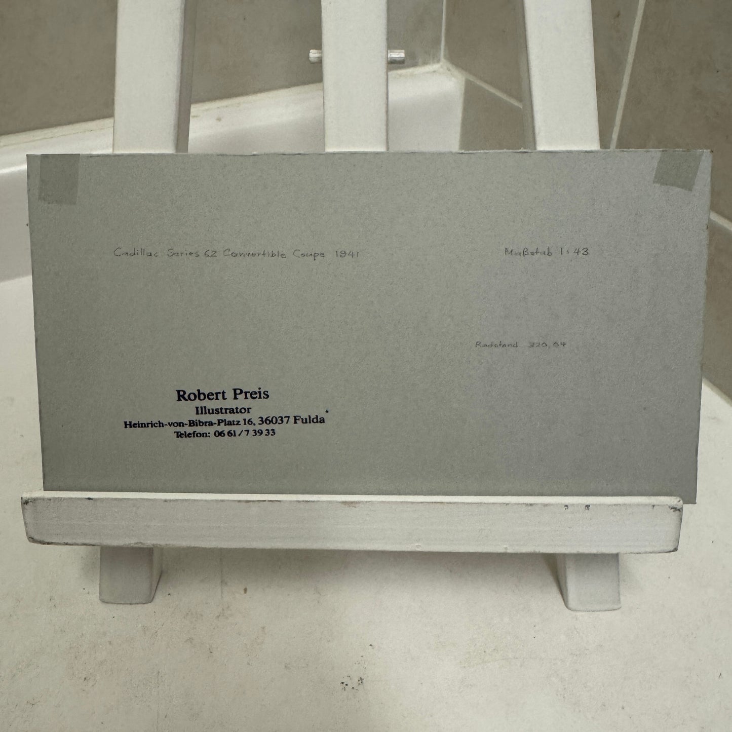 1941 Cadillac Convertible Coupe Car Illustration Art Drawing Vintage Miniature